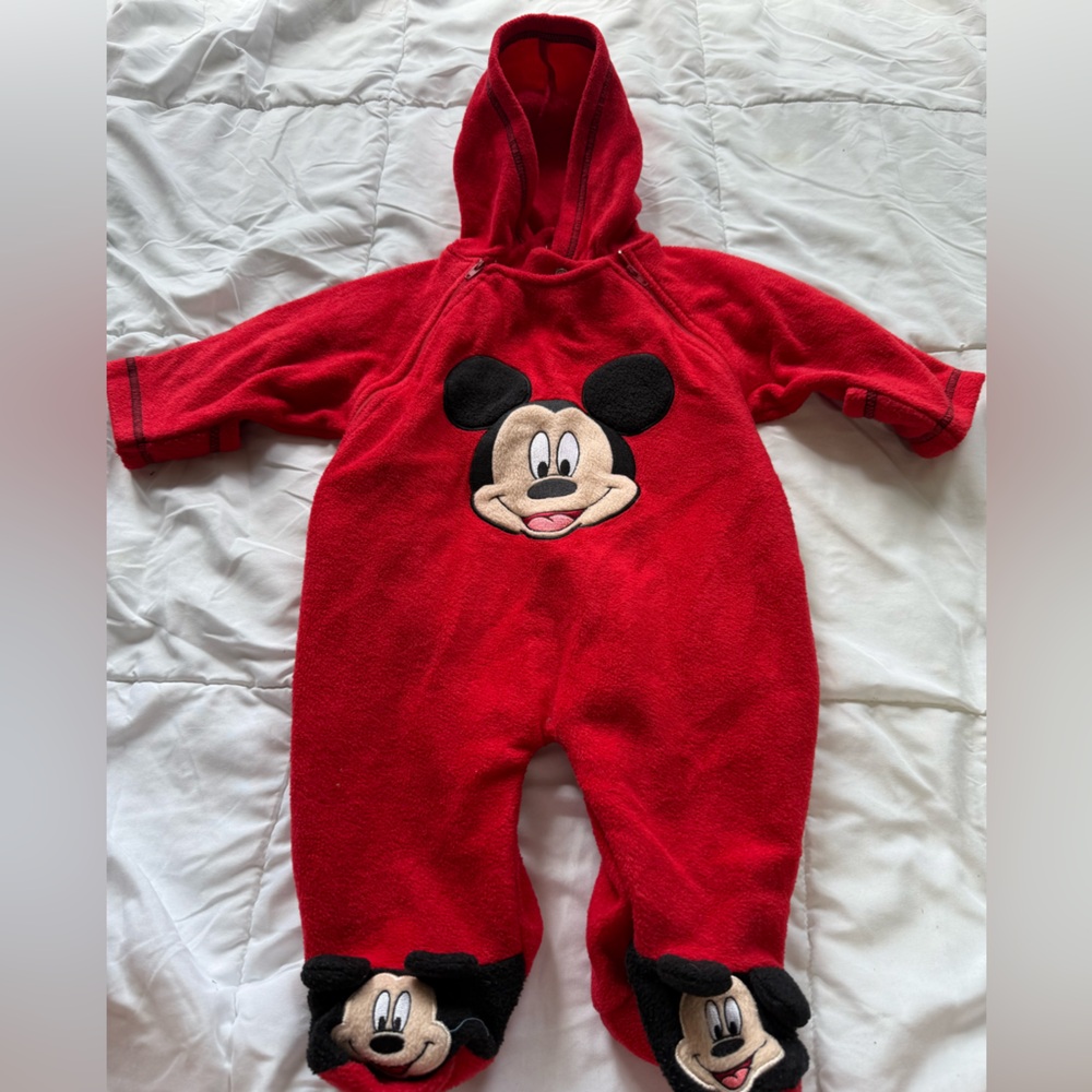 Disney Mickey Mouse Baby Boys Fleece Onesie outerwear